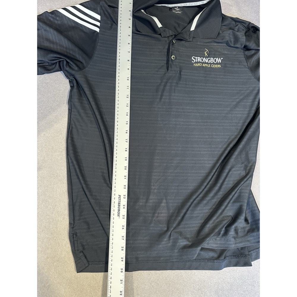 Adidas Strongbow Hard Apple Ciders Polo Shirt XL ClimaCool Black Promo Golf - Picture 4 of 5